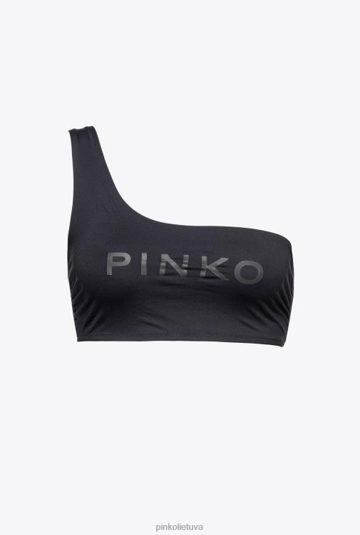 maudymosi kostiumėliai | DH06P949 Vieno peties bikinio viršutinė dalis Pinko limuzinas juodas