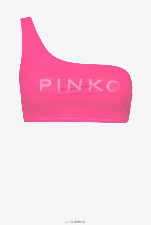 maudymosi kostiumėliai | DH06P951 Vieno peties bikinio viršutinė dalis Pinko fuksijos violetinė