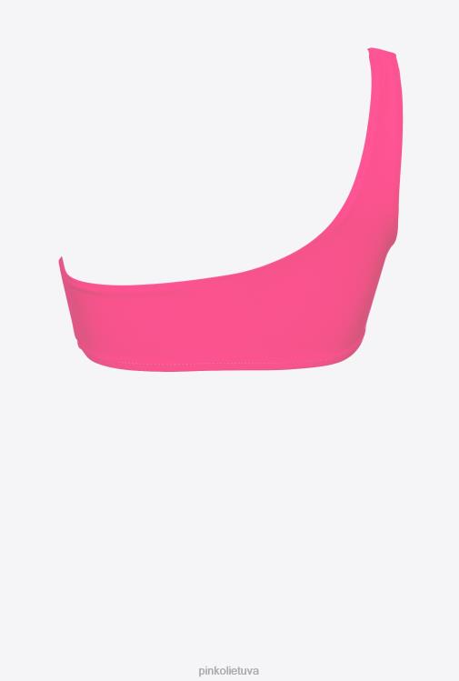 maudymosi kostiumėliai | DH06P951 Vieno peties bikinio viršutinė dalis Pinko fuksijos violetinė