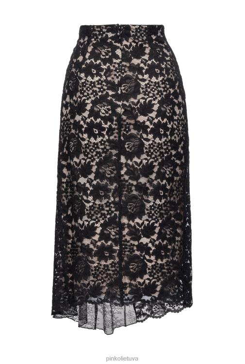 ilgi sijonai | DH06P813 ilgas nėriniuotas sijonas Pinko limuzinas juodas