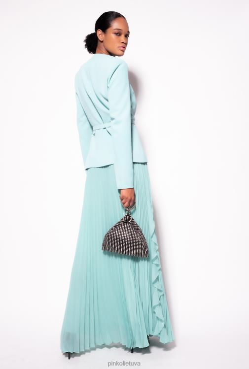 ilgi sijonai | DH06P905 klostuotas šifoninis sijonas Pinko nilo mėlyna