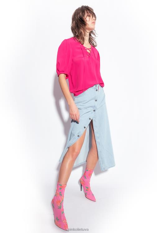 ilgi sijonai | DH06P913 krentantis džinsinis maxi sijonas Pinko lengvas plovimas