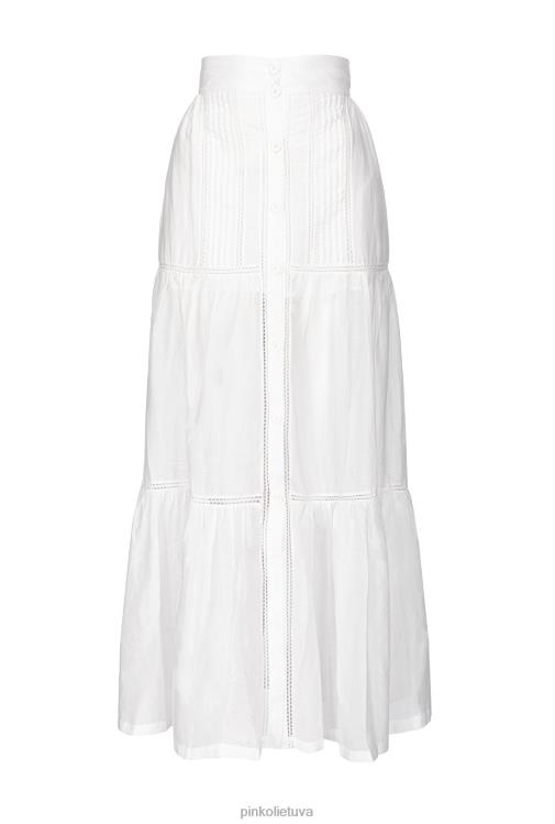 ilgi sijonai | DH06P918 ilgas muslino sijonas Pinko visiškai baltas