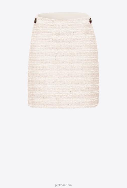 mini sijonai | DH06P795 raštuotas tvido mini sijonas Pinko rožinis dūmas baltas