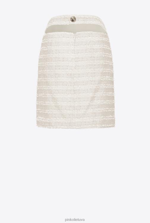 mini sijonai | DH06P795 raštuotas tvido mini sijonas Pinko rožinis dūmas baltas