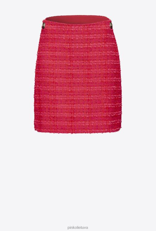 mini sijonai | DH06P796 raštuotas tvido mini sijonas Pinko multi fuksija/raudona