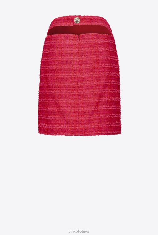 mini sijonai | DH06P796 raštuotas tvido mini sijonas Pinko multi fuksija/raudona