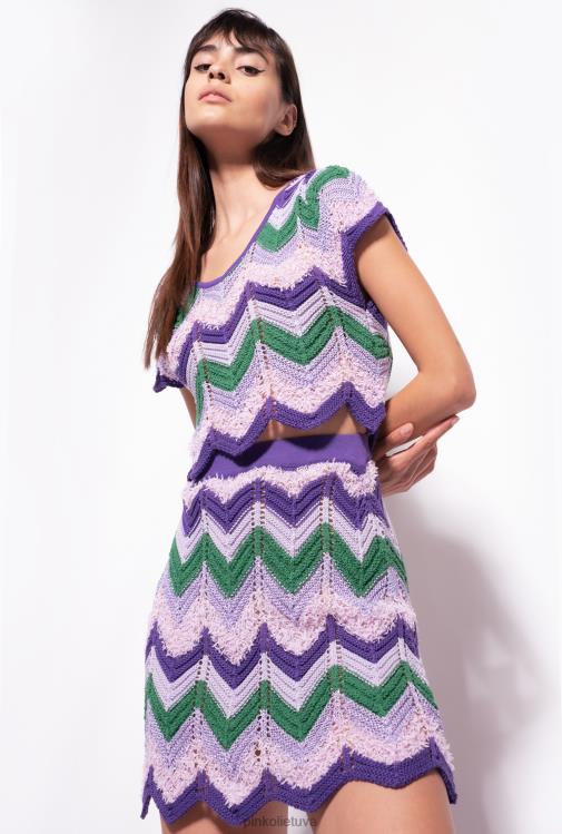 mini sijonai | DH06P798 nertas mini sijonas Pinko mult. žalia/alyvinė