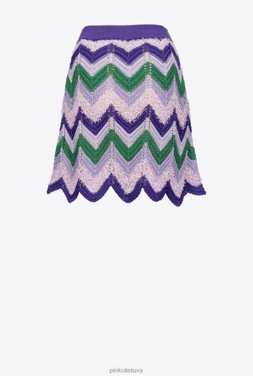 mini sijonai | DH06P798 nertas mini sijonas Pinko mult. žalia/alyvinė