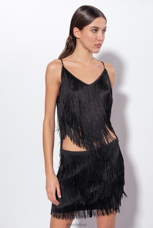 mini sijonai | DH06P809 mini sijonas su kutais Pinko limuzinas juodas