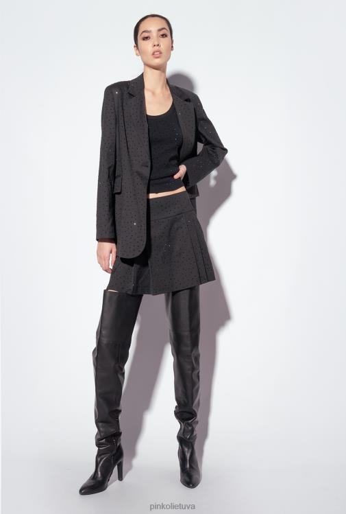 mini sijonai | DH06P815 Galleria mini sijonas iš kalnų krištolo Pinko limuzinas juodas