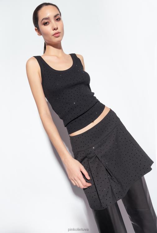 mini sijonai | DH06P815 Galleria mini sijonas iš kalnų krištolo Pinko limuzinas juodas