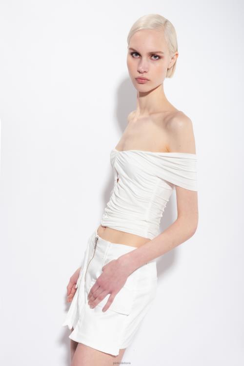 mini sijonai | DH06P898 cargo mini sijonas Pinko visiškai baltas