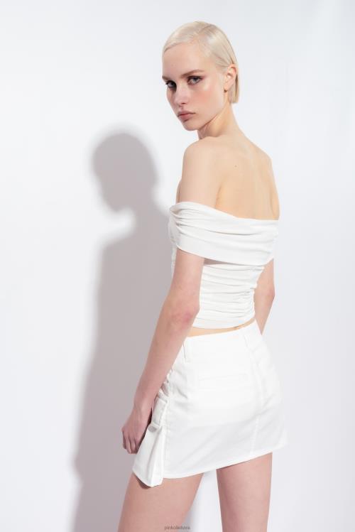 mini sijonai | DH06P898 cargo mini sijonas Pinko visiškai baltas