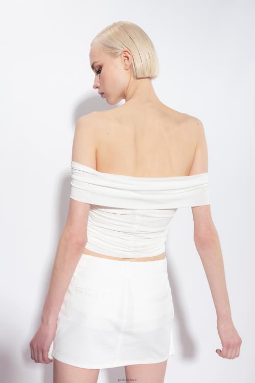 mini sijonai | DH06P898 cargo mini sijonas Pinko visiškai baltas