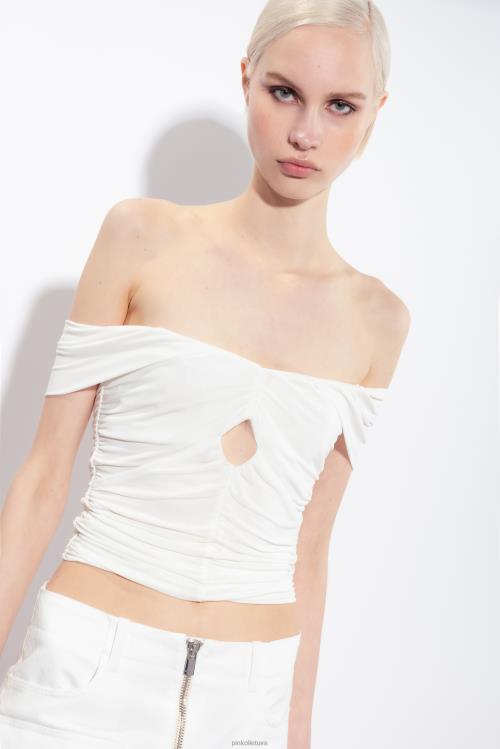 mini sijonai | DH06P898 cargo mini sijonas Pinko visiškai baltas