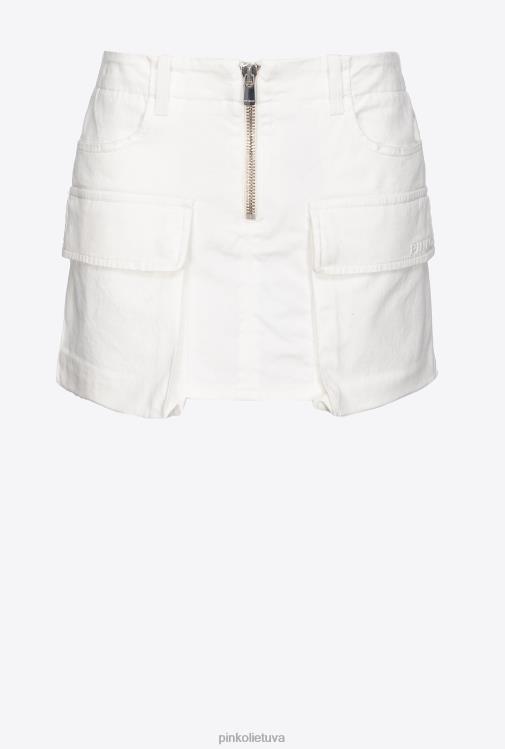 mini sijonai | DH06P898 cargo mini sijonas Pinko visiškai baltas