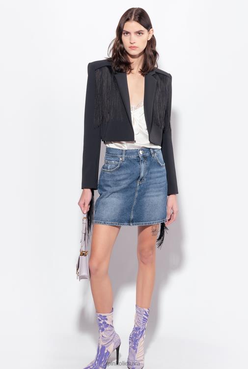 mini sijonai | DH06P920 Vintažinis džinsinis mini sijonas Pinko vidutinio derliaus plovimas