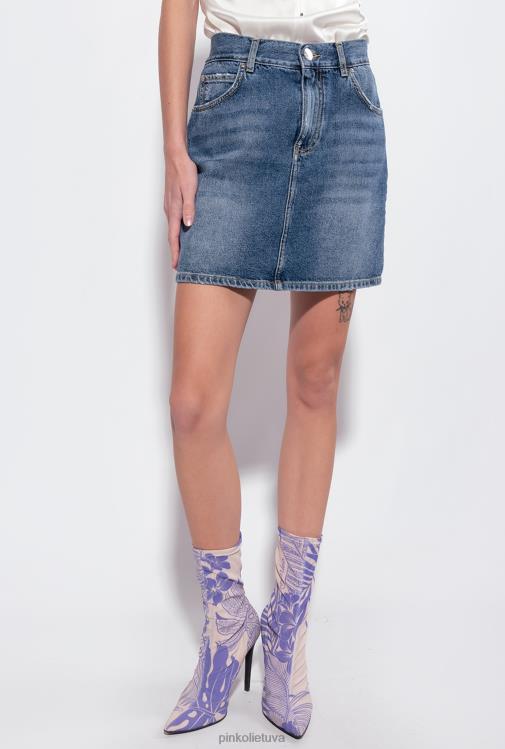 mini sijonai | DH06P920 Vintažinis džinsinis mini sijonas Pinko vidutinio derliaus plovimas