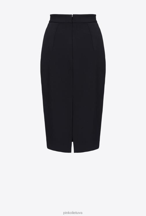 vidutinio blauzdos ilgio sijonai | DH06P800 midi sijonas su skeltuku Pinko limuzinas juodas