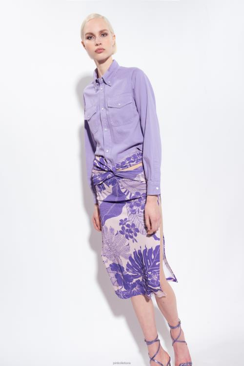 vidutinio blauzdos ilgio sijonai | DH06P801 gėlėmis margintas midi sijonas Pinko nuogas/violetinė