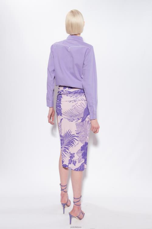 vidutinio blauzdos ilgio sijonai | DH06P801 gėlėmis margintas midi sijonas Pinko nuogas/violetinė