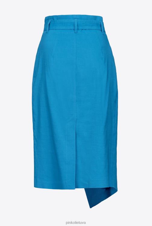 vidutinio blauzdos ilgio sijonai | DH06P804 lininis sijonas iki blauzdos Pinko direktorius mėlynas