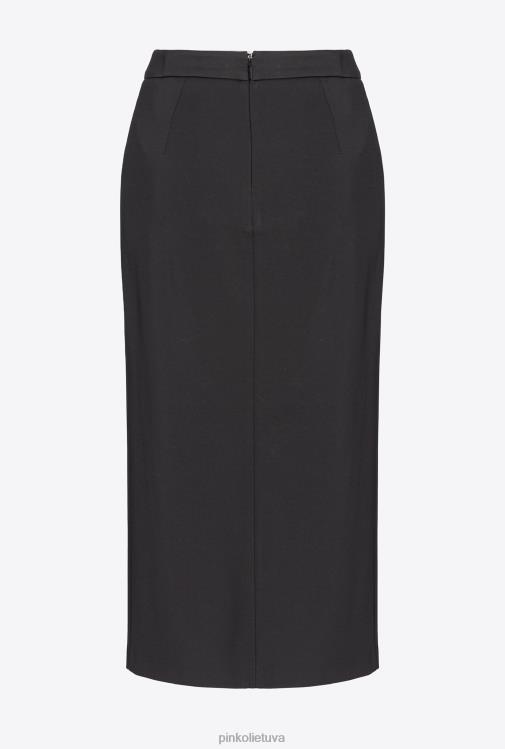 vidutinio blauzdos ilgio sijonai | DH06P806 susagstytas sijonas iki blauzdos Pinko limuzinas juodas