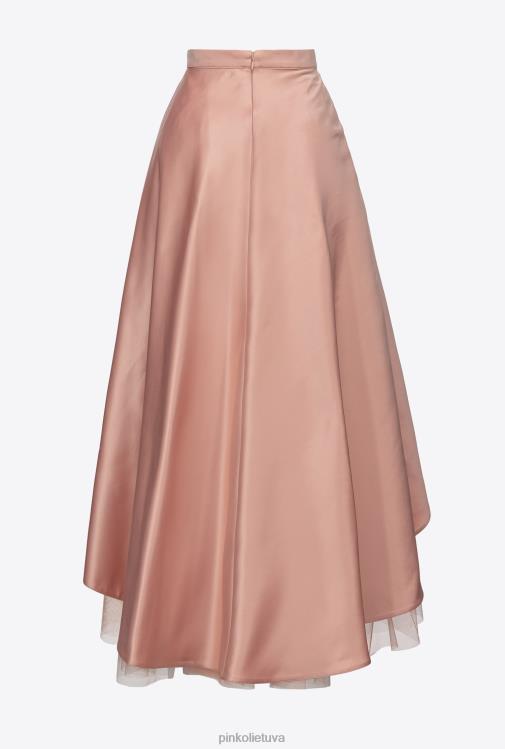 vidutinio blauzdos ilgio sijonai | DH06P814 hercogienės maksi sijonas su tiulio audiniu Pinko kameja rožė