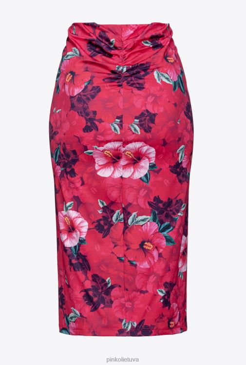 vidutinio blauzdos ilgio sijonai | DH06P821 Hibiscus rašto sijonas iki blauzdos Pinko keli. fuksija/rožinė