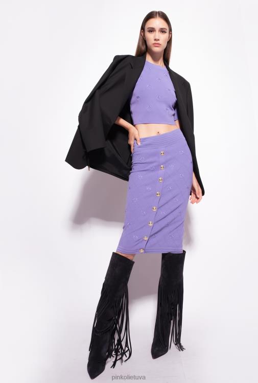 vidutinio blauzdos ilgio sijonai | DH06P828 žakardo meilės paukščių sijonas Pinko daugiaspalvis - juoda/balta