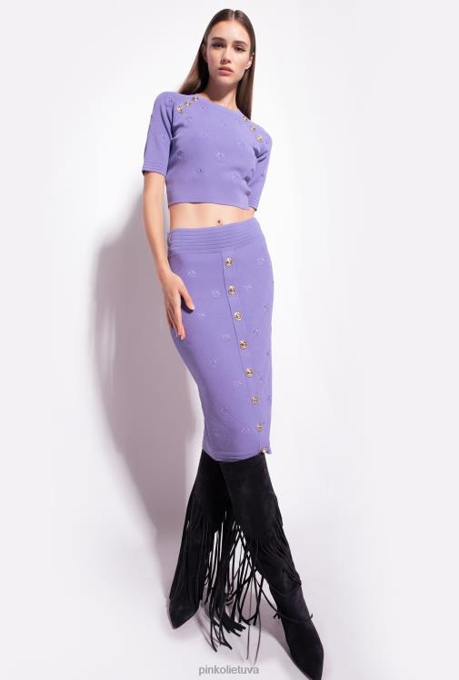 vidutinio blauzdos ilgio sijonai | DH06P828 žakardo meilės paukščių sijonas Pinko daugiaspalvis - juoda/balta