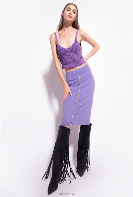 vidutinio blauzdos ilgio sijonai | DH06P828 žakardo meilės paukščių sijonas Pinko daugiaspalvis - juoda/balta