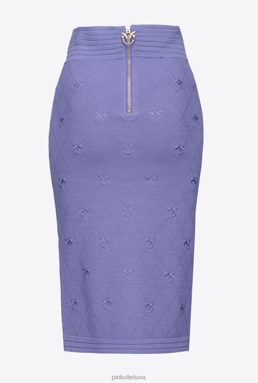 vidutinio blauzdos ilgio sijonai | DH06P828 žakardo meilės paukščių sijonas Pinko daugiaspalvis - juoda/balta