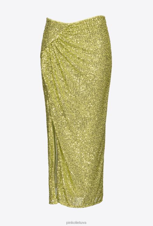 vidutinio blauzdos ilgio sijonai | DH06P903 blizgus midi sijonas Pinko žalia - solfatara