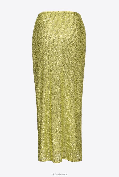 vidutinio blauzdos ilgio sijonai | DH06P903 blizgus midi sijonas Pinko žalia - solfatara