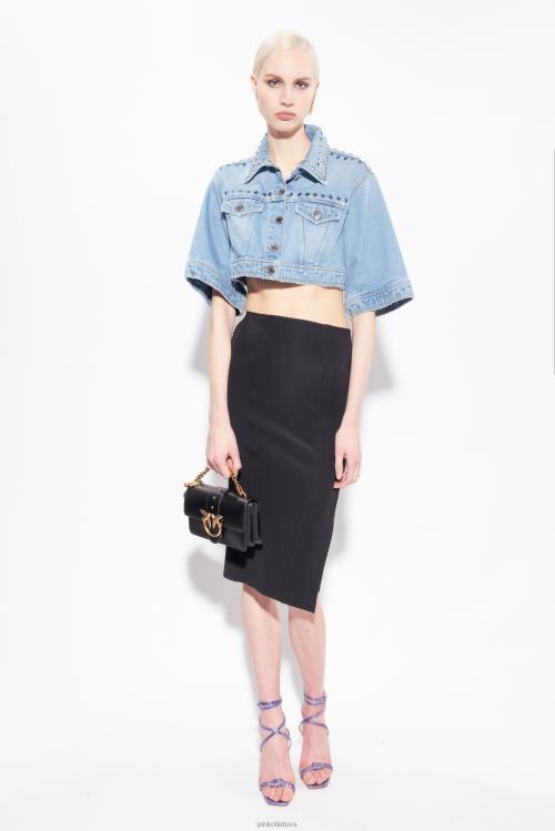 vidutinio blauzdos ilgio sijonai | DH06P906 sijonas iki blauzdos su skeltuku Pinko limuzinas juodas