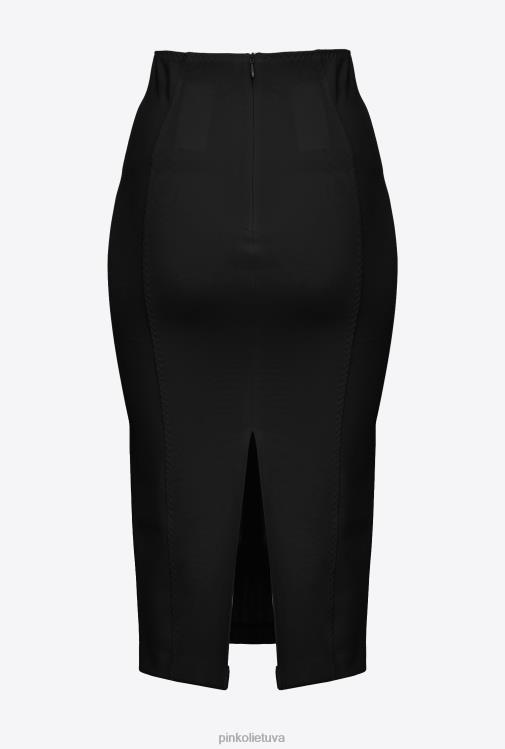 vidutinio blauzdos ilgio sijonai | DH06P906 sijonas iki blauzdos su skeltuku Pinko limuzinas juodas