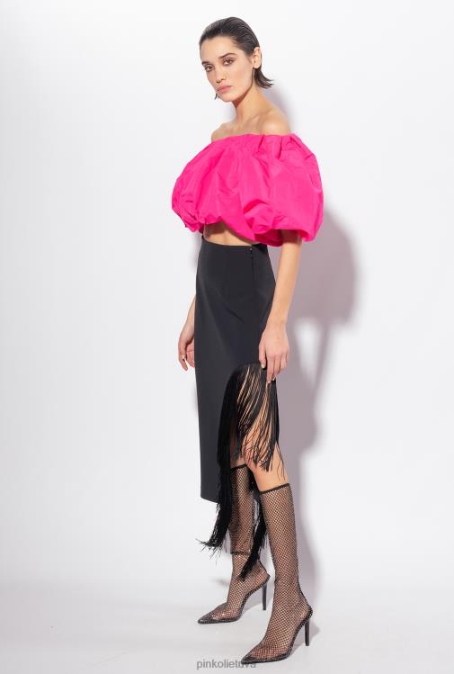 vidutinio blauzdos ilgio sijonai | DH06P910 sijonas iki blauzdos su kutais šonuose Pinko limuzinas juodas