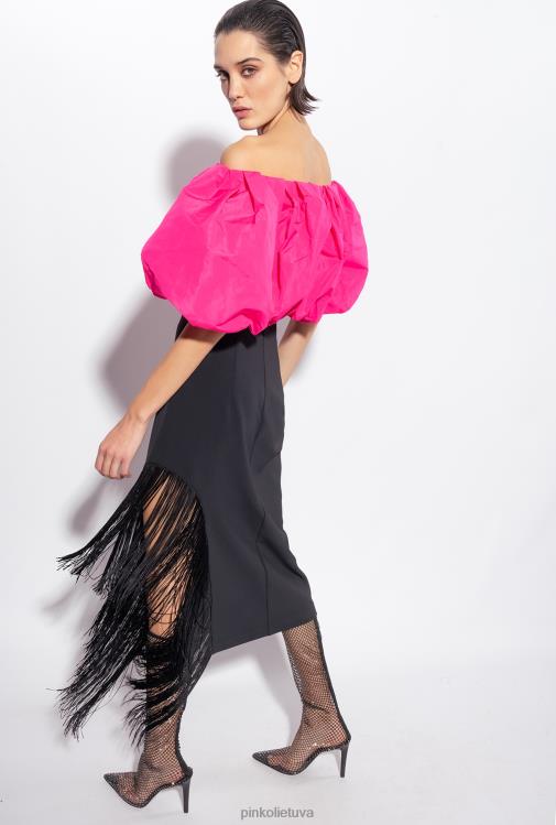 vidutinio blauzdos ilgio sijonai | DH06P910 sijonas iki blauzdos su kutais šonuose Pinko limuzinas juodas