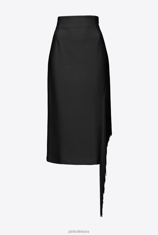 vidutinio blauzdos ilgio sijonai | DH06P910 sijonas iki blauzdos su kutais šonuose Pinko limuzinas juodas