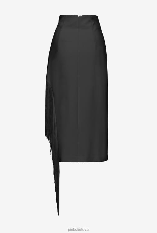 vidutinio blauzdos ilgio sijonai | DH06P910 sijonas iki blauzdos su kutais šonuose Pinko limuzinas juodas