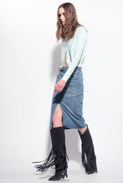 vidutinio blauzdos ilgio sijonai | DH06P914 džinsinis midi sijonas su dirželiu Pinko lengvas plovimas