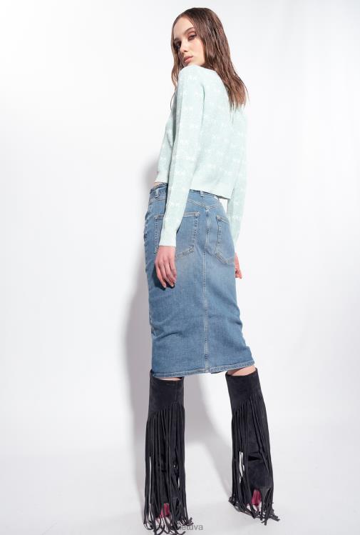 vidutinio blauzdos ilgio sijonai | DH06P914 džinsinis midi sijonas su dirželiu Pinko lengvas plovimas