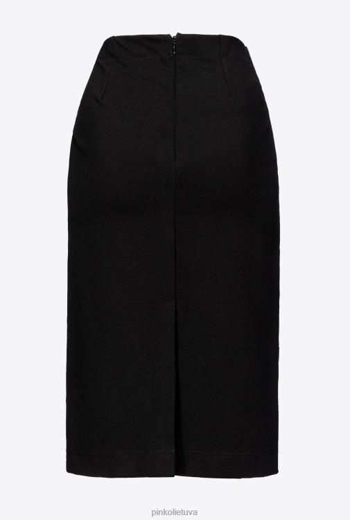 vidutinio blauzdos ilgio sijonai | DH06P916 dviejų medžiagų sijonas iki blauzdos Pinko limuzinas juodas