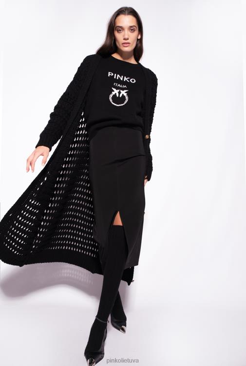 vidutinio blauzdos ilgio sijonai | DH06P921 midi sijonas su skeltuku Pinko limuzinas juodas