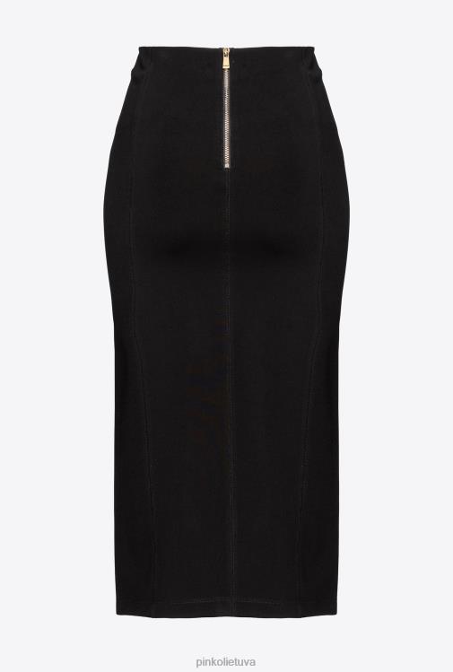 vidutinio blauzdos ilgio sijonai | DH06P921 midi sijonas su skeltuku Pinko limuzinas juodas