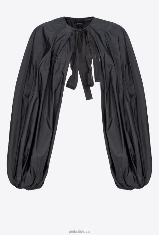 laisvalaikio švarkai | DH06P382 taftos gūžčiojimas pečiais su balioninėmis rankovėmis Pinko limuzinas juodas