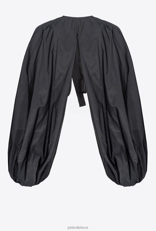 laisvalaikio švarkai | DH06P382 taftos gūžčiojimas pečiais su balioninėmis rankovėmis Pinko limuzinas juodas