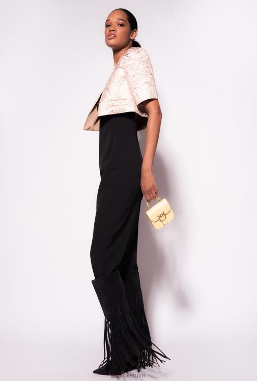 laisvalaikio švarkai | DH06P595 lame žakardinis gūžteli pečiais Pinko gelsvai rudos smėlio spalvos